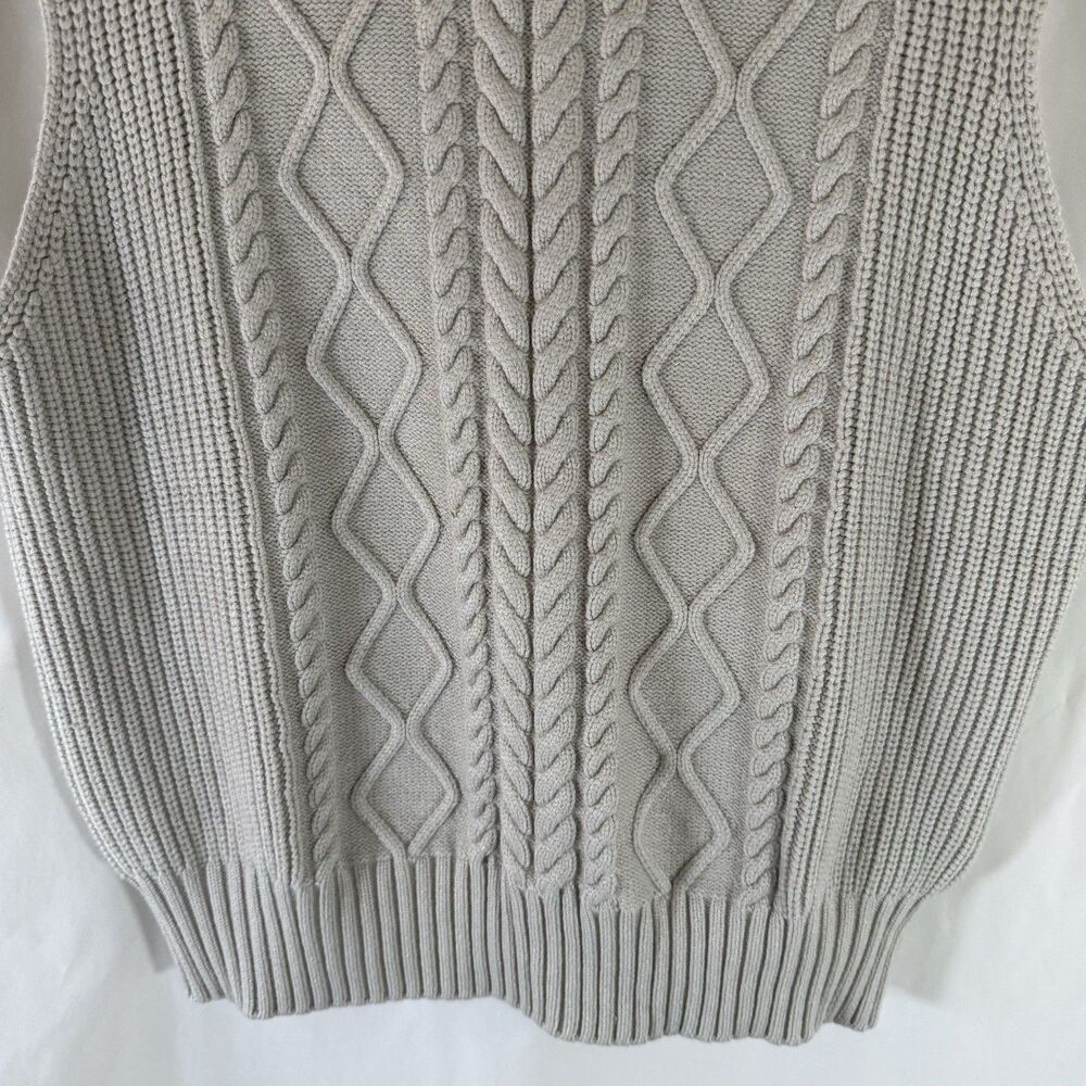 Varley Sweater Vest Women's Medium Grey Turtleneck Cableknit Sleeveless - Picture 3 of 10